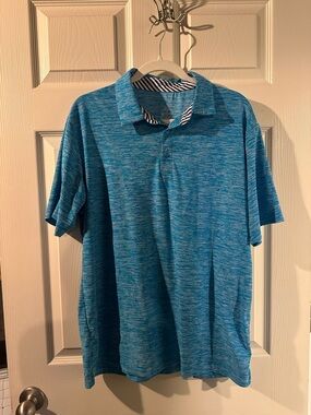 Men's Blue Heather Performance Polo Shirt